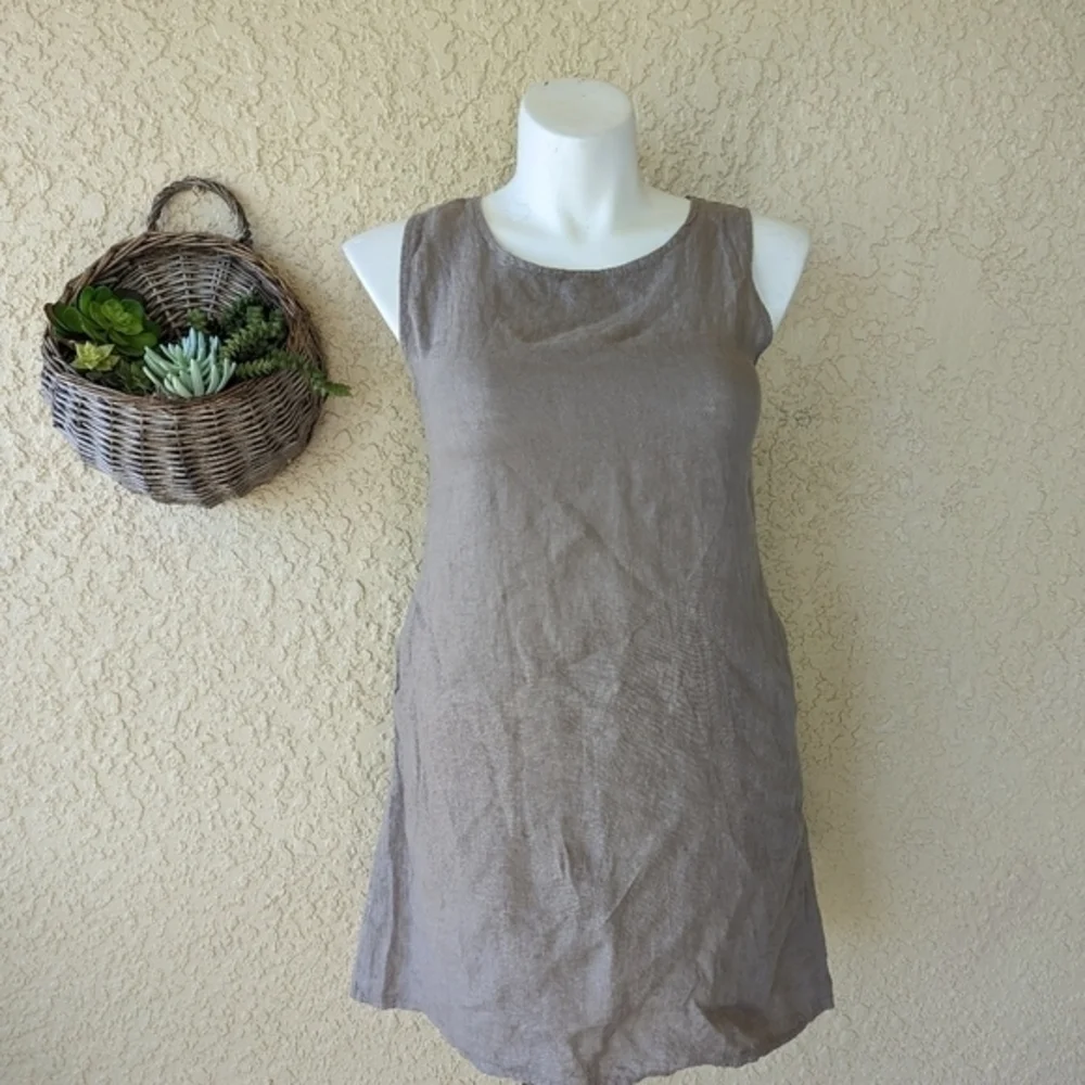Lungo L'Arno Small Italy Linen Pullover Casual‎ Occasion Dress Color Sand